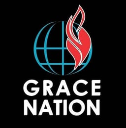 Grace Nation International church logo with cross and globe representing global ministry